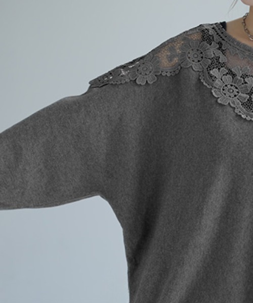 HUG.U(ハグユー)の「デコルテ刺繍ニット(ニット/セーター・レディース・ブラック/ホワイト/グレー/オレンジ・FREE)」の14枚目の写真