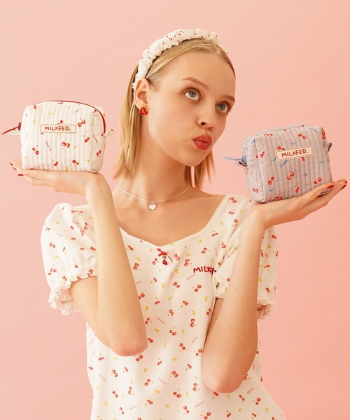 全国送料無料 セール】CHERRY PATTERN POUCH（ポーチ）｜MILKFED.（ミルク 財布・ケース・小物入れ