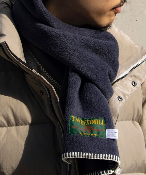 セール】【TWEED MILL】GLOSTER別注 フリース スカーフ Blanket Stitch
