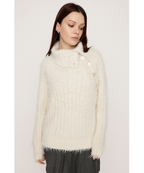 OLUN サイドボタンシャギーコート SLY（スライ）の「【MAYWAY】SIDE BUTTON SHAGGY TUNIC サイド ボタン