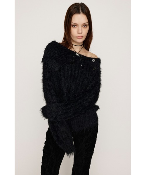 OLUN サイドボタンシャギーコート SLY（スライ）の「【MAYWAY】SIDE BUTTON SHAGGY TUNIC サイド ボタン