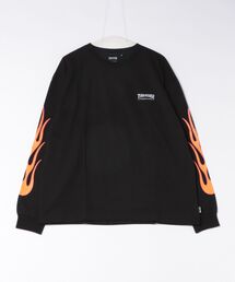 ADPOSION（アドポーション）の「【THRASHER / スラッシャー】フレイムロゴ刺繍 ロングスリーブTシャツ（Tシャツ/カットソー）」