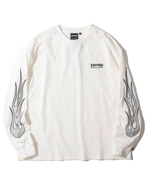 ADPOSION（アドポーション）の「【THRASHER / スラッシャー】フレイムロゴ刺繍 ロングスリーブTシャツ（Tシャツ/カットソー）」