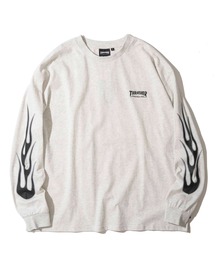 ADPOSION（アドポーション）の「【THRASHER / スラッシャー】フレイムロゴ刺繍 ロングスリーブTシャツ（Tシャツ/カットソー）」