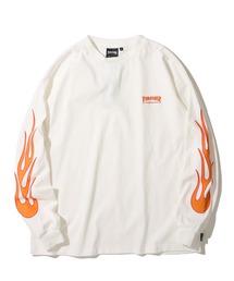 THRASHER | 【THRASHER / スラッシャー】フレイムロゴ刺繍 ロングスリーブTシャツ(Tシャツ/カットソー)