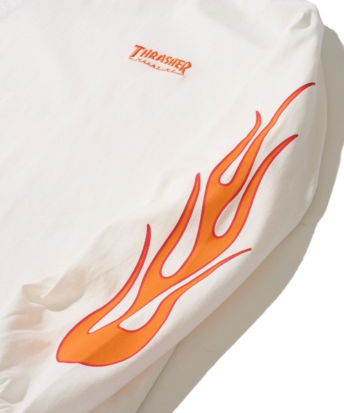 THRASHER（スラッシャー）の「【THRASHER / スラッシャー】フレイムロゴ刺繍 ロングスリーブTシャツ（Tシャツ/カットソー・メンズ・アッシュグレー/ブラック/ホワイト・MEDIUM/LARGE/X-LARGE）」の11枚目の写真