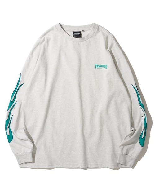 THRASHER（スラッシャー）の「【THRASHER / スラッシャー】フレイムロゴ刺繍 ロングスリーブTシャツ（Tシャツ/カットソー・メンズ・アッシュグレー/ブラック/ホワイト・MEDIUM/LARGE/X-LARGE）」の8枚目の写真