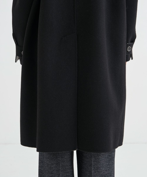 高級✨ ハンドメイド カシミヤ100% スカラップ フレア リバーコート 黒 Y's BORN PRODUCT] COTTON TWILL LONG CAPE COAT(XS Black
