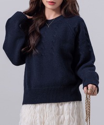 DAY CLOSET（デイ クローゼット）の「レディース 長袖まろやかケーブル編みハイゲージリブニットプルオーバー（ニット/セーター）」