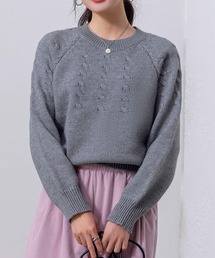 DAY CLOSET | レディース 長袖まろやかケーブル編みハイゲージリブニットプルオーバー(ニット/セーター)