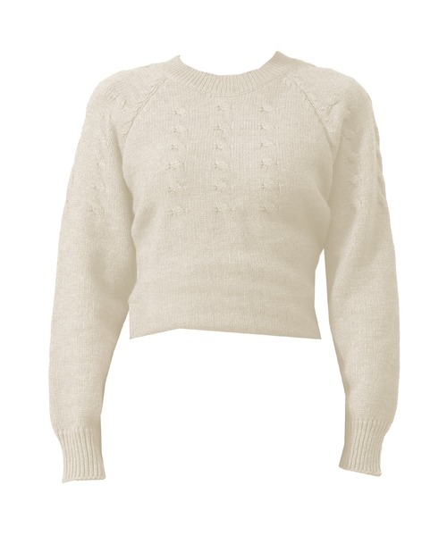 DAY CLOSET（デイ クローゼット）の「レディース 長袖まろやかケーブル編みハイゲージリブニットプルオーバー（ニット/セーター・レディース・ネイビー/キナリ/グレー/レッド/ホワイト・FREE）」の17枚目の写真