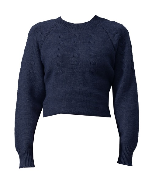 セール】レディース 長袖まろやかケーブル編みハイゲージリブニット