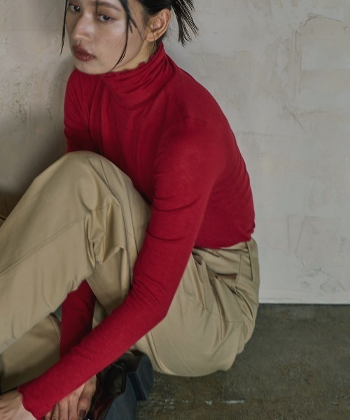 ニット セーター SHEER TURTLE KNIT(24AW) レディース marjour ニット セーター SHEER TURTLE KNIT(24AW) レディース