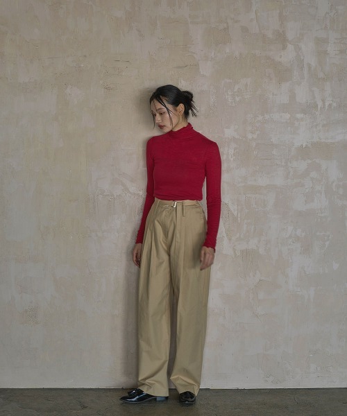 marjour(マージュール)の「SHEER TURTLE KNIT(ニット/セーター・レディース・ブラウン/レッド/オフホワイト・MEDIUM)」の6枚目の写真