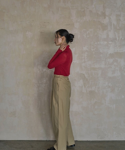 marjour(マージュール)の「SHEER TURTLE KNIT(ニット/セーター・レディース・ブラウン/レッド/オフホワイト・MEDIUM)」の7枚目の写真