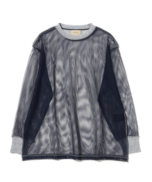 tシャツ maturely / シャンブレー インサイドアウト ロングスリーブ レディース セール】maturely / シャンブレー インサイドアウト ロング