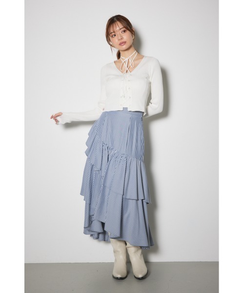 rienda リエンダ レースアップドッキングKnit OP rienda レースアップドッキングマーメイドKnit OP