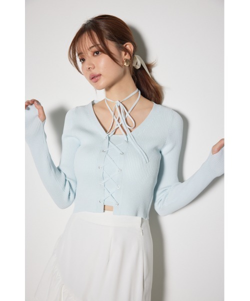rienda プリーツ トップス リエンダ rienda プリーツSLVニットTOP （ブラック