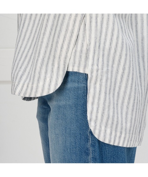 BANANA REPUBLIC FACTORY STORE（バナナリパブリック ファクトリーストア）の「BANANA REPUBLIC FACTORY STORE　　日本限定 リネンブレンド オーバーサイズシャツ（シャツ/ブラウス・レディース・ブルー/ピンク/ホワイト系その他/ホワイト/ベージュ/ターコイズブルー/フューシャピンク・XS/S/M/L）」の11枚目の写真