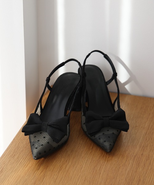 one after another NICE CLAUP（ワンアフターアナザーナイスクラップ）の「ビッグリボンポインテッドパンプス（パンプス・レディース・ブラック/ブラック系その他/レッド・S/M/L）」の14枚目の写真