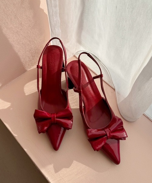 one after another NICE CLAUP（ワンアフターアナザーナイスクラップ）の「ビッグリボンポインテッドパンプス（パンプス・レディース・ブラック/ブラック系その他/レッド・S/M/L）」の13枚目の写真