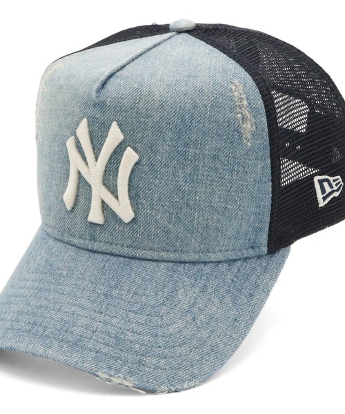 ニューエラメッシュキャップ 9FORTYA-FRAME MLB ダメージデニム