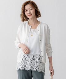 23区【杏さん着用/Oggi6月号掲載】ピュアリネンハイゲージ カーディガン M セール】【Oggi6月号掲載】ピュアリネンハイゲージ カーディガン