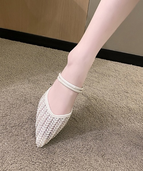 SHEPP（シープ）の「ポインテッドトゥレースミュールパンプス（パンプス・レディース・ホワイト/ブラック・L/M/S）」の18枚目の写真