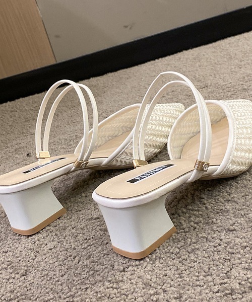 SHEPP（シープ）の「ポインテッドトゥレースミュールパンプス（パンプス・レディース・ホワイト/ブラック・L/M/S）」の5枚目の写真