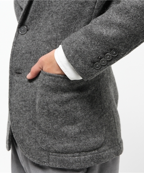 ikka（イッカ）の「GP ニットメルトンテーラード（テーラードジャケット・メンズ・チャコールグレー/ネイビー・LARGE/MEDIUM/X-LARGE）」の4枚目の写真