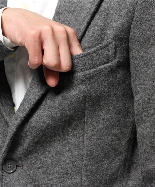 ikka（イッカ）の「GP ニットメルトンテーラード（テーラードジャケット・メンズ・チャコールグレー/ネイビー・LARGE/MEDIUM/X-LARGE）」の5枚目の写真