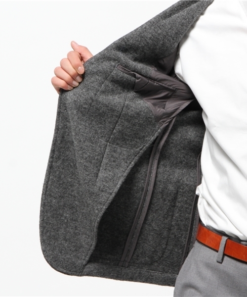 ikka（イッカ）の「GP ニットメルトンテーラード（テーラードジャケット・メンズ・チャコールグレー/ネイビー・LARGE/MEDIUM/X-LARGE）」の6枚目の写真