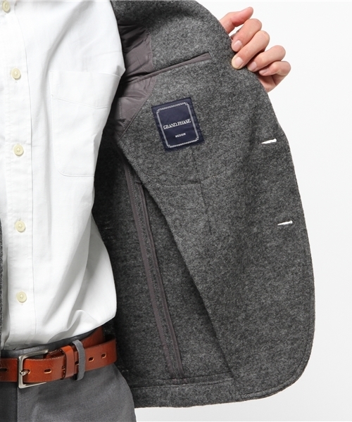 ikka（イッカ）の「GP ニットメルトンテーラード（テーラードジャケット・メンズ・チャコールグレー/ネイビー・LARGE/MEDIUM/X-LARGE）」の7枚目の写真