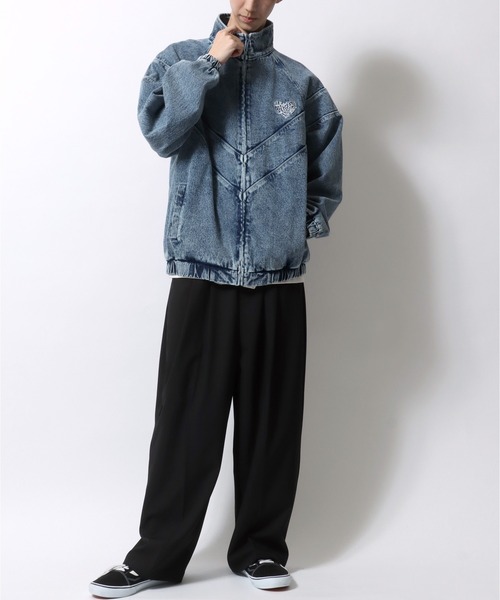 セール】V Line Switching Heart Logo Denim Blouson/オーバー