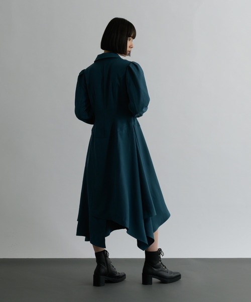 Ellno de Mavie(エルノデメヴィ)の「イレギュラーヘムシェイクワンピース(ワンピース・レディース・ブラック/ブルーグリーン・FREE)」の22枚目の写真