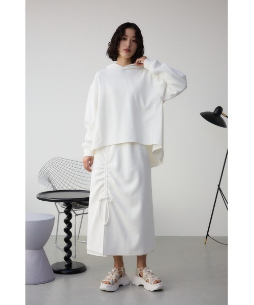 AZUL by moussy(アズールバイマウジー)の「フハクデザインドッキングスカート(スカート・レディース・アイボリー/ブラック/ベージュ・SMALL/MEDIUM)」の6枚目の写真