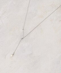 grove | パール調ビジューバーY字ショートネックレス(ネックレス)