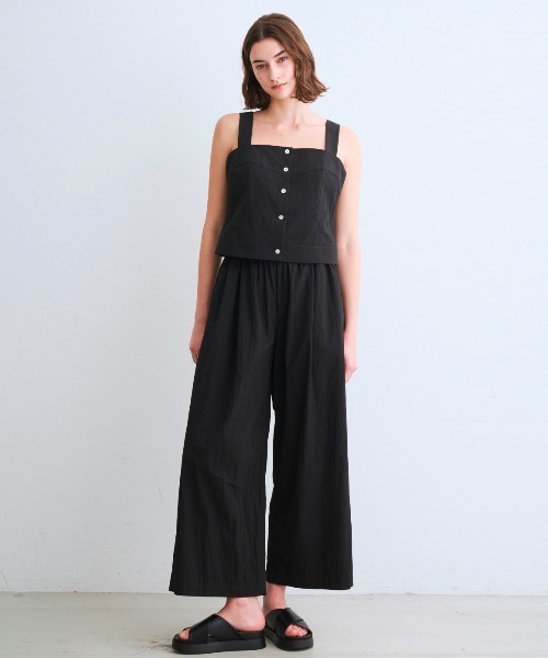three dots(スリードッツ)の「サン ドライドクロス トップス(キャミソール・レディース・ベージュ/ダークカーキ/ブラック・SMALL)」の6枚目の写真