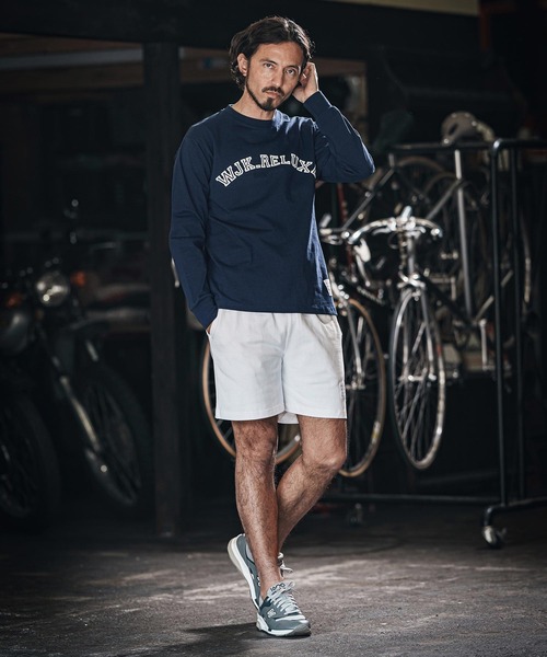 wjk reluxe(ダブルジェーケーリラックス)の「mlt5079-college arch logo print long sleeve tee ロンT(Tシャツ/カットソー・メンズ・ネイビー/ホワイト/ブラック・M/L/XL/S)」の4枚目の写真