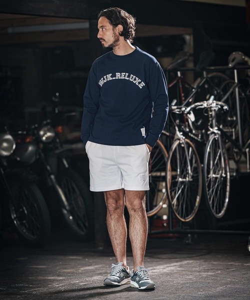 wjk reluxe(ダブルジェーケーリラックス)の「mlt5079-college arch logo print long sleeve tee ロンT(Tシャツ/カットソー・メンズ・ネイビー/ホワイト/ブラック・M/L/XL/S)」の5枚目の写真