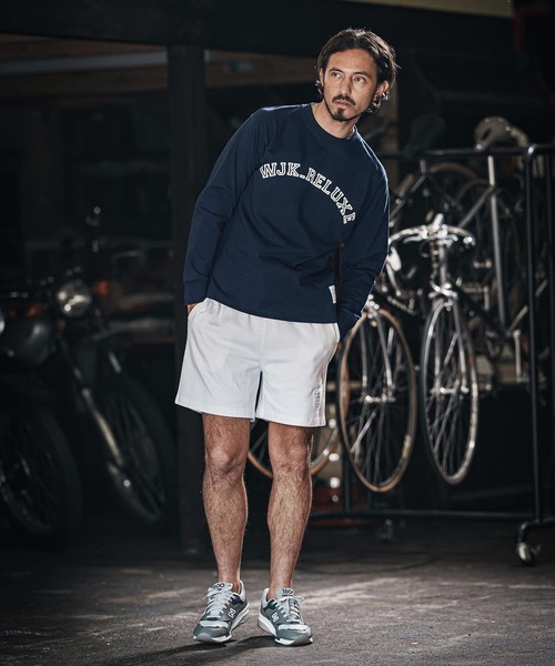 wjk reluxe(ダブルジェーケーリラックス)の「mlt5079-college arch logo print long sleeve tee ロンT(Tシャツ/カットソー・メンズ・ネイビー/ホワイト/ブラック・M/L/XL/S)」の6枚目の写真