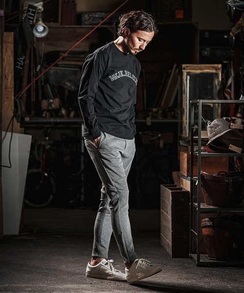wjk reluxe(ダブルジェーケーリラックス)の「mlt5079-college arch logo print long sleeve tee ロンT(Tシャツ/カットソー・メンズ・ネイビー/ホワイト/ブラック・M/L/XL/S)」の10枚目の写真
