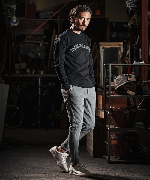 wjk reluxe(ダブルジェーケーリラックス)の「mlt5079-college arch logo print long sleeve tee ロンT(Tシャツ/カットソー・メンズ・ネイビー/ホワイト/ブラック・M/L/XL/S)」の11枚目の写真
