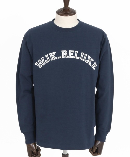 wjk reluxe(ダブルジェーケーリラックス)の「mlt5079-college arch logo print long sleeve tee ロンT(Tシャツ/カットソー・メンズ・ネイビー/ホワイト/ブラック・M/L/XL/S)」の13枚目の写真