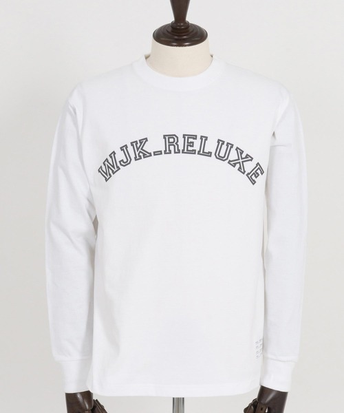 wjk reluxe(ダブルジェーケーリラックス)の「mlt5079-college arch logo print long sleeve tee ロンT(Tシャツ/カットソー・メンズ・ネイビー/ホワイト/ブラック・M/L/XL/S)」の14枚目の写真