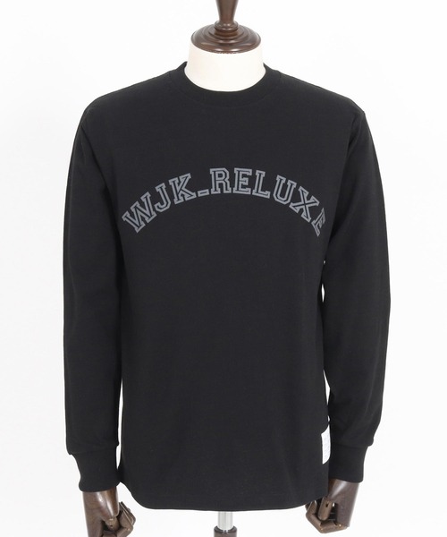 wjk reluxe(ダブルジェーケーリラックス)の「mlt5079-college arch logo print long sleeve tee ロンT(Tシャツ/カットソー・メンズ・ネイビー/ホワイト/ブラック・M/L/XL/S)」の15枚目の写真