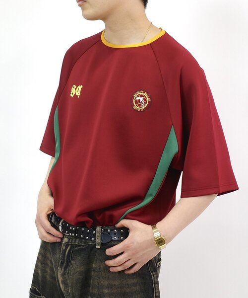 Sourcream（サワークリーム）の「【Sourcream/サワークリーム】サッカーゲームシャツ（Tシャツ/カットソー・レディース・グリーン/ボルドー/ネイビー/イエロー・FREE）」の4枚目の写真