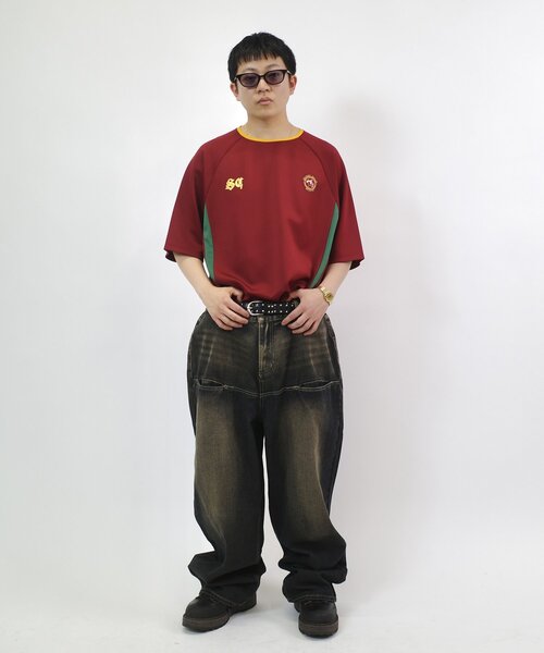 Sourcream（サワークリーム）の「【Sourcream/サワークリーム】サッカーゲームシャツ（Tシャツ/カットソー・レディース・グリーン/ボルドー/ネイビー/イエロー・FREE）」の7枚目の写真