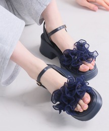 VIVIAN（ヴィヴィアン）の「シアークロスフリル厚底ストラップサンダル（サンダル）」