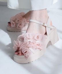 VIVIAN | シアークロスフリル厚底ストラップサンダル(サンダル)